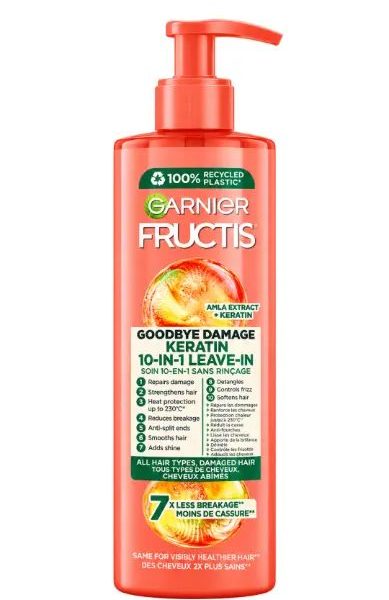 GARNIER HAIR CREAM GOOD BYE DAMAGE KERATIN 10IN1 LEAVE IN 400 ML