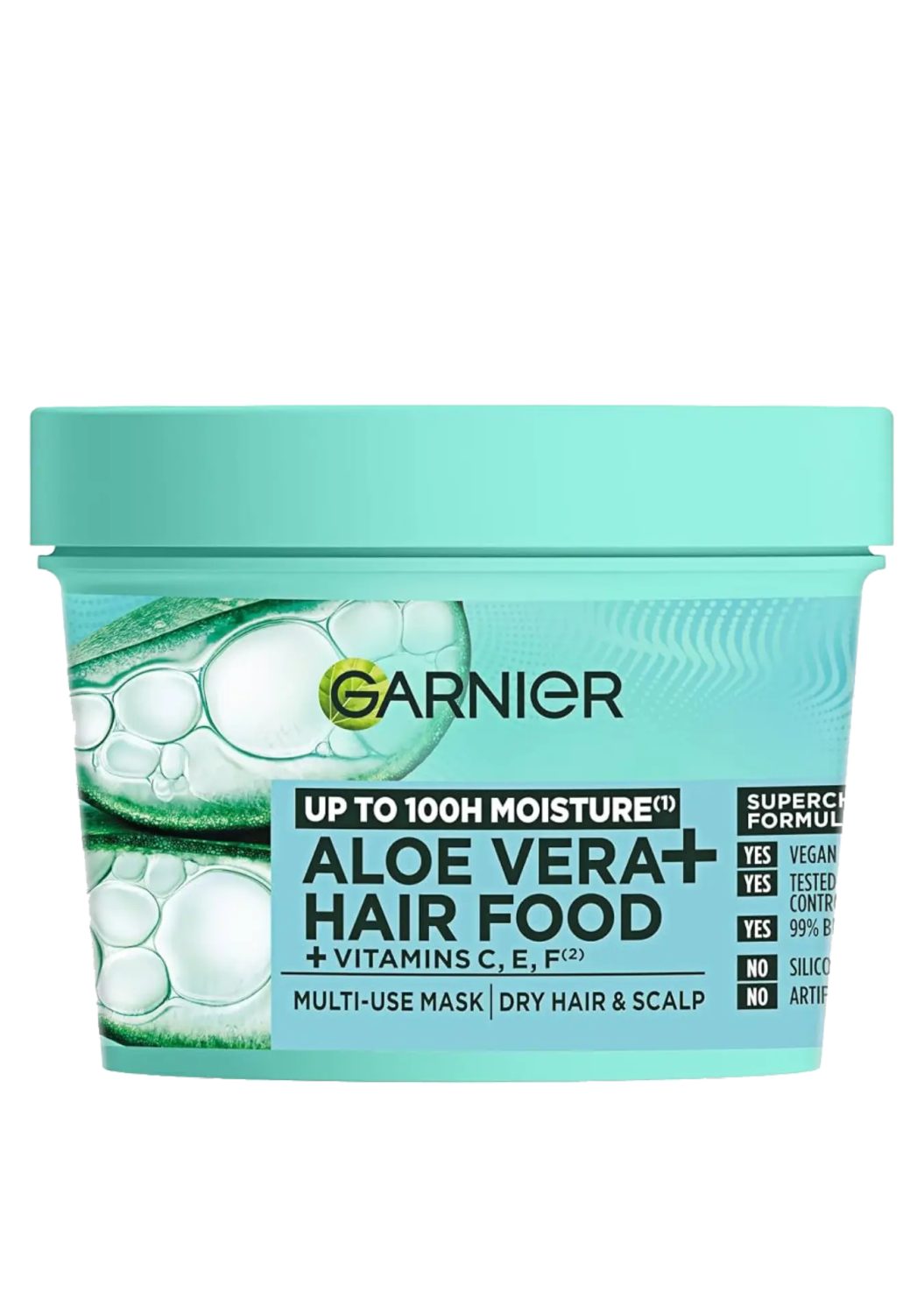 garnier-hair-food-mask-aloe-vera-400ml.jpg ماسك شعر غارنييه فركتيس هير فود بالألوفيرا 3 في 1 للشعر العادي والجاف 400 مل