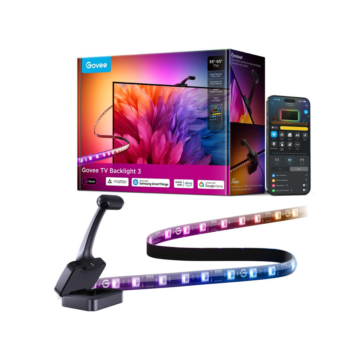 govee-tv-backlight-3-h2a41-dual-4mp Govee TV Backlight 3 H2A41 مع كاميرا مزدوجة Dual 4MP Lens for TV