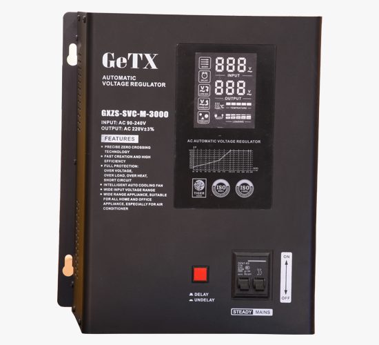 GeTX GXZS-SVC-M-3000 3000VA (2400W) Servo Voltage Stabilizer, Wall-Mount