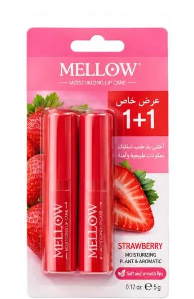 MELLOW LIP BALM STRAWBERRIES 2PCS