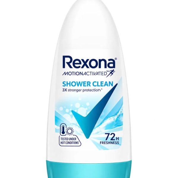 REXONA DEODORANT ROLL-ON SHOWER CLEAN 72H 45 ML