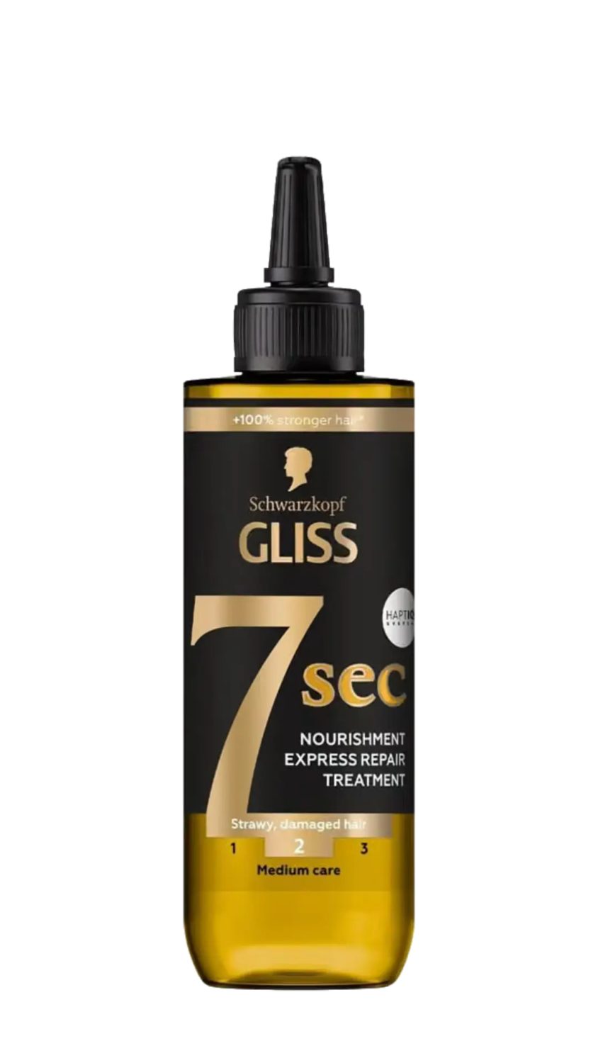 schwarzkopf-hair-treatment-gliss-2-7sec-200ml.jpg علاج الشعر السريع غليس 7 ثوانٍ نوريشمنت للشعر الجاف كالقش 200 مل