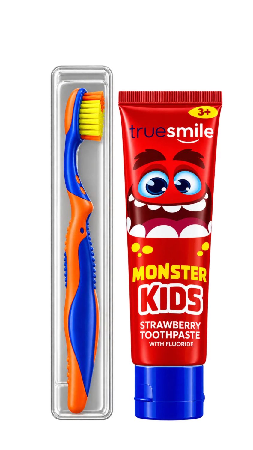 true-smile-toothpaste-monster-kids-strawberry-100ml.jpg معجون أسنان أطفال ترو سمايل مونستر كيدز بنكهة الفراولة 100 مل