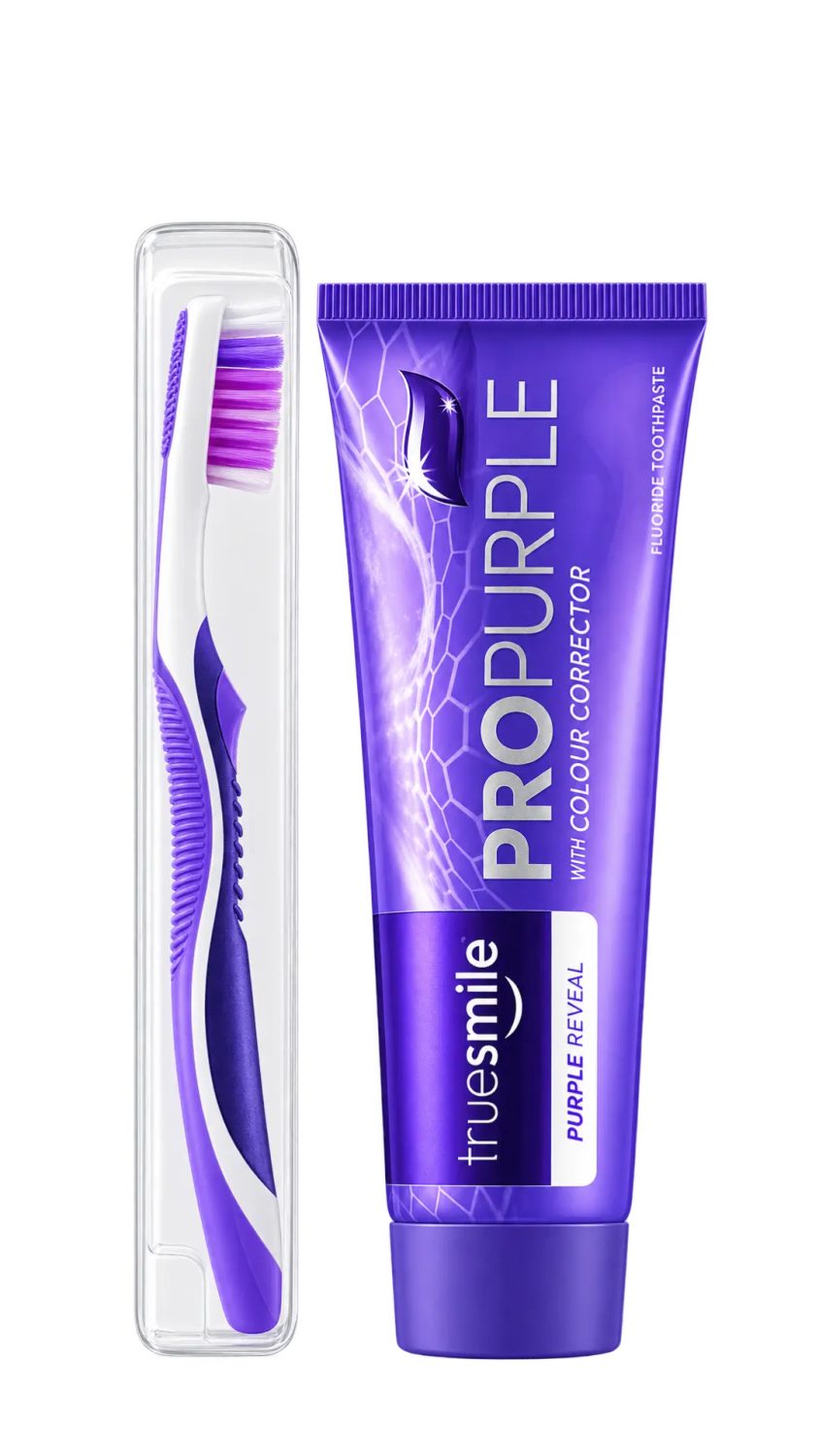 true-smile-toothpaste-purple-reveal-100ml.jpg معجون أسنان ترو سمايل برو بيربل البنفسجي لتصحيح اللون 100 مل