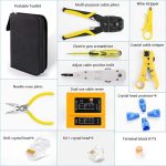 Network Repairing Plier, Handskit RJ45 RJ11 RJ12 Network Repag Plier Tool Kit with Cable Tester Spring Clamp Crimping Tool Crimping Pliers