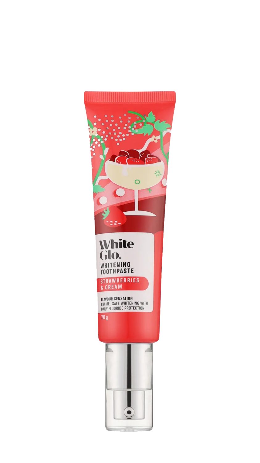 white-glo-toothpaste-strawberries-and-cream-70g.jpg معجون أسنان وايت جلو للتبييض بنكهة الفراولة والكريمة 70 غ