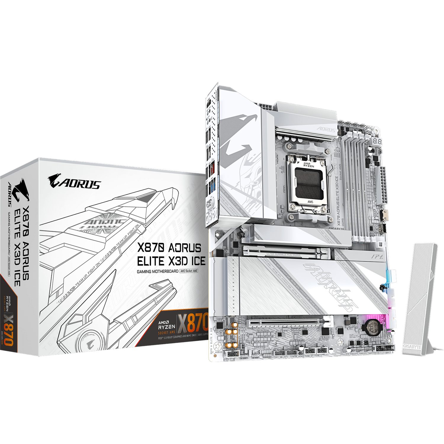 x870-1.jpg Gigabyte X870 AORUS ELITE X3D ICE Motherboard Front